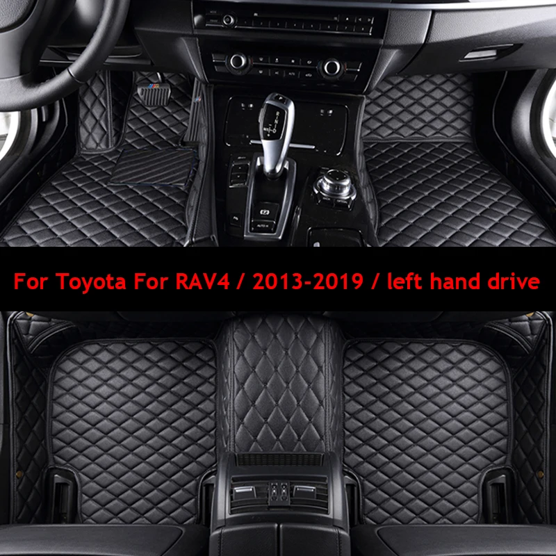 

[LHD] For Toyota For RAV4 / 2013-2019 / Left hand drive 5 Seats Car Floor Mats PU Leather Car Carpets Anti-slip Foot Pad