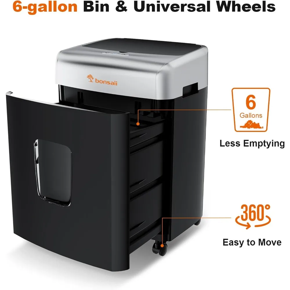 US Shipping Heavy Duty Autofeed Paper Shredder 120 Sheet Micro Cut P-4 Security Office Home 6 Gallon Large Bin 30 Min Run