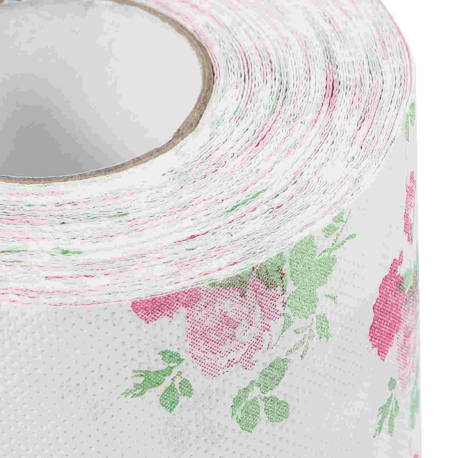 2 Rolls Paper The Flowers Colored Toilet Towel Napkins Bathroom Tissue Wood Pulp Funny Printed