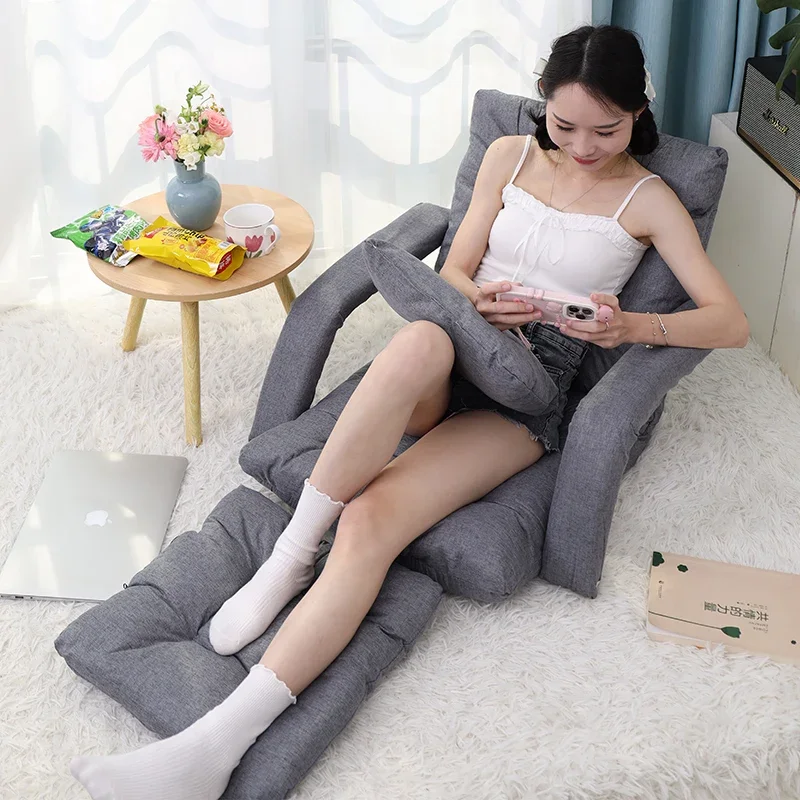 Japanese Floor Sofa Chair Foldable Backrest Lounger for Tatami & Dorm Window Sill Recliner Bedroom Seating for Relaxing/Napping
