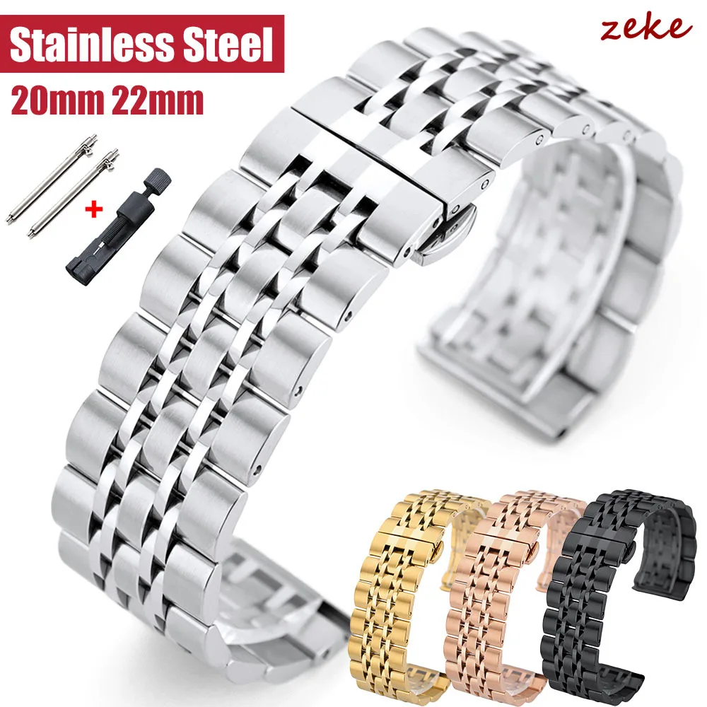Massives Edelstahl-Uhrenarmband, 20 mm, 22 mm, Schnellverschluss-Armband, Metall-Schmetterlingsschnallenarmband für Samsung Galaxy Watch 7/6/5/4