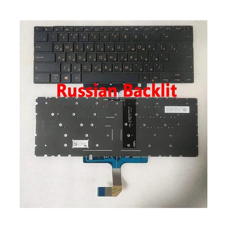 XIN 러시아어 US-UA 백라이트 노트북 키보드, ASUS Zenbook UX393 UX393J UX393JA UX393E UX393EA