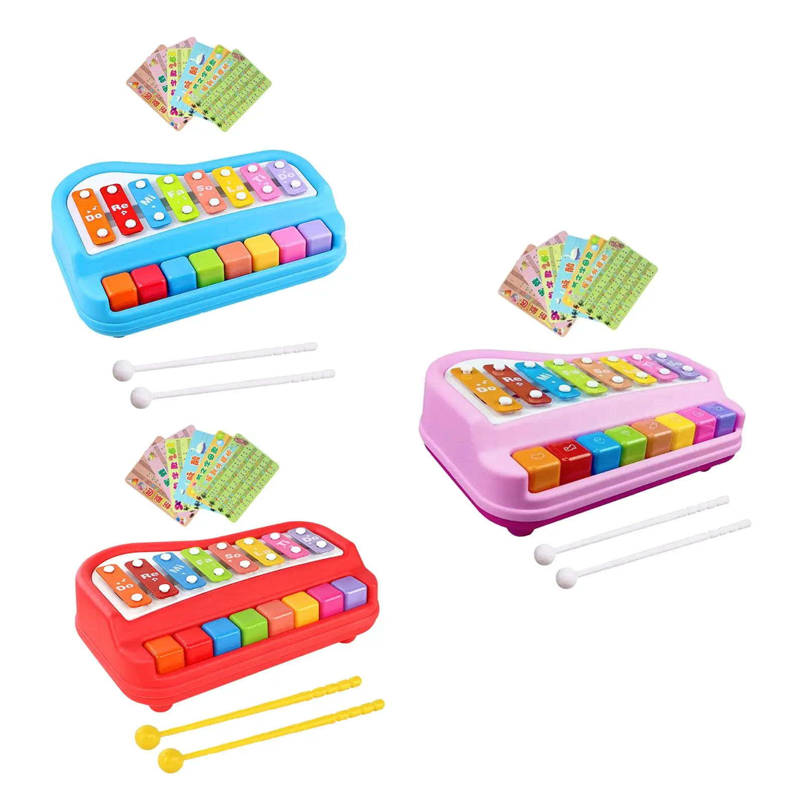 Juguete de instrumentos de aprendizaje Musical, 2 en 1 instrumento de percusión, instrumento Musical, juguete de xilófono para niñas y niños, regalos