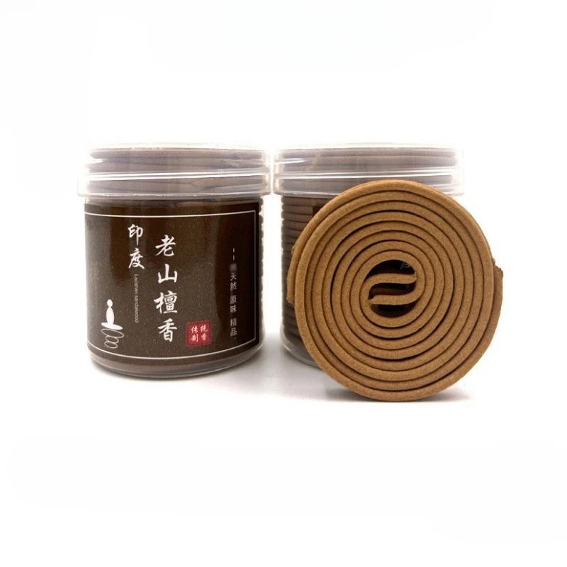 Natural India Old Mountain Sandalwood Incense Coil Zen Philosophy Offering Buddha Temple Worship Study Meditation Promotes Sleep