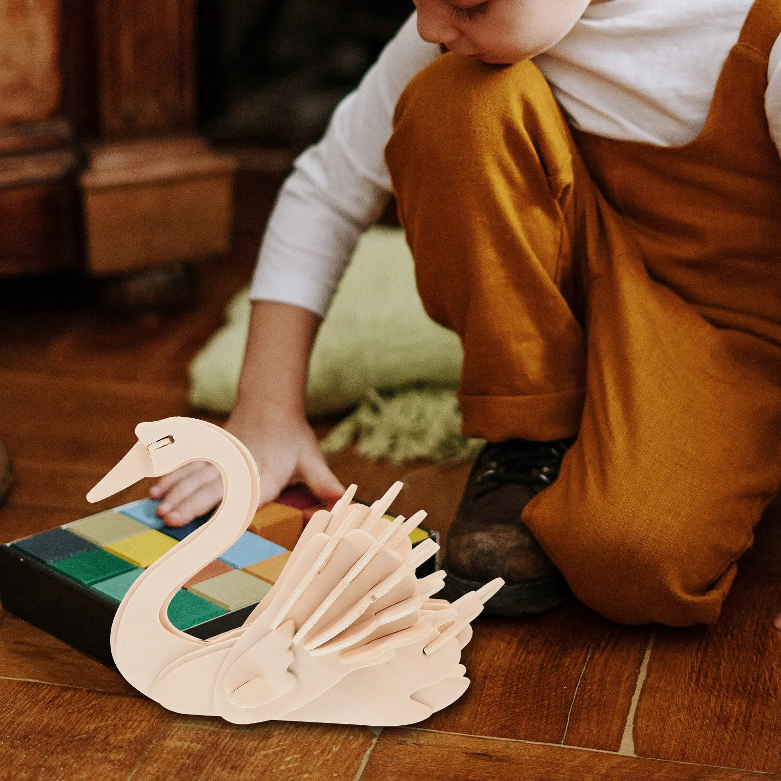 

2 шт. деревянные пазлы-головоломки в форме животных, креативные 3D-конструкторы в форме лебедя, развивающие интерактивные игрушки для детей, способствующие когнитивному развитию