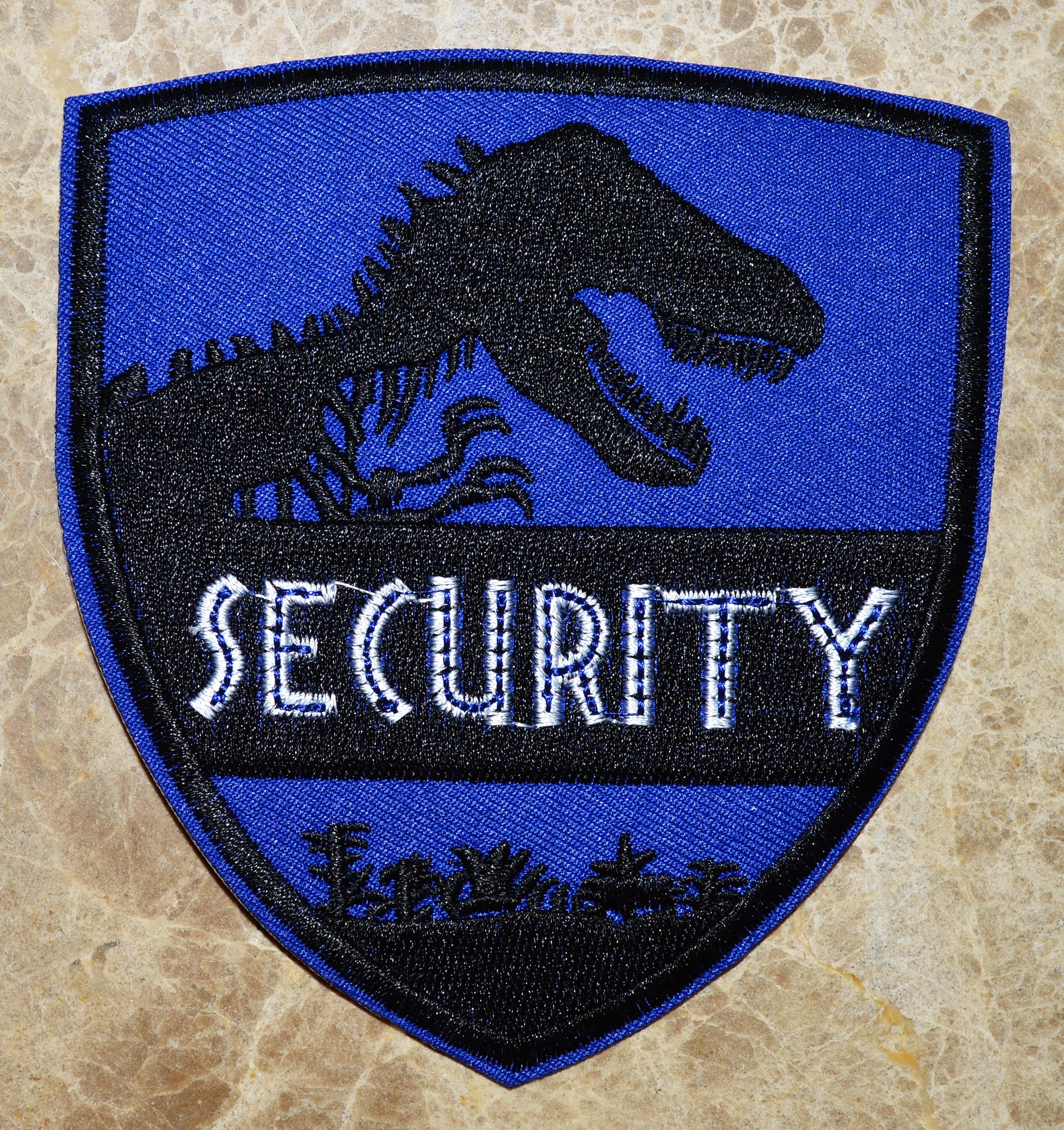 Jurassic Security Movie Logo Embroidered Iron-on Patch Applique Gift Holiday Park(≈10.3 * 11.3） cm