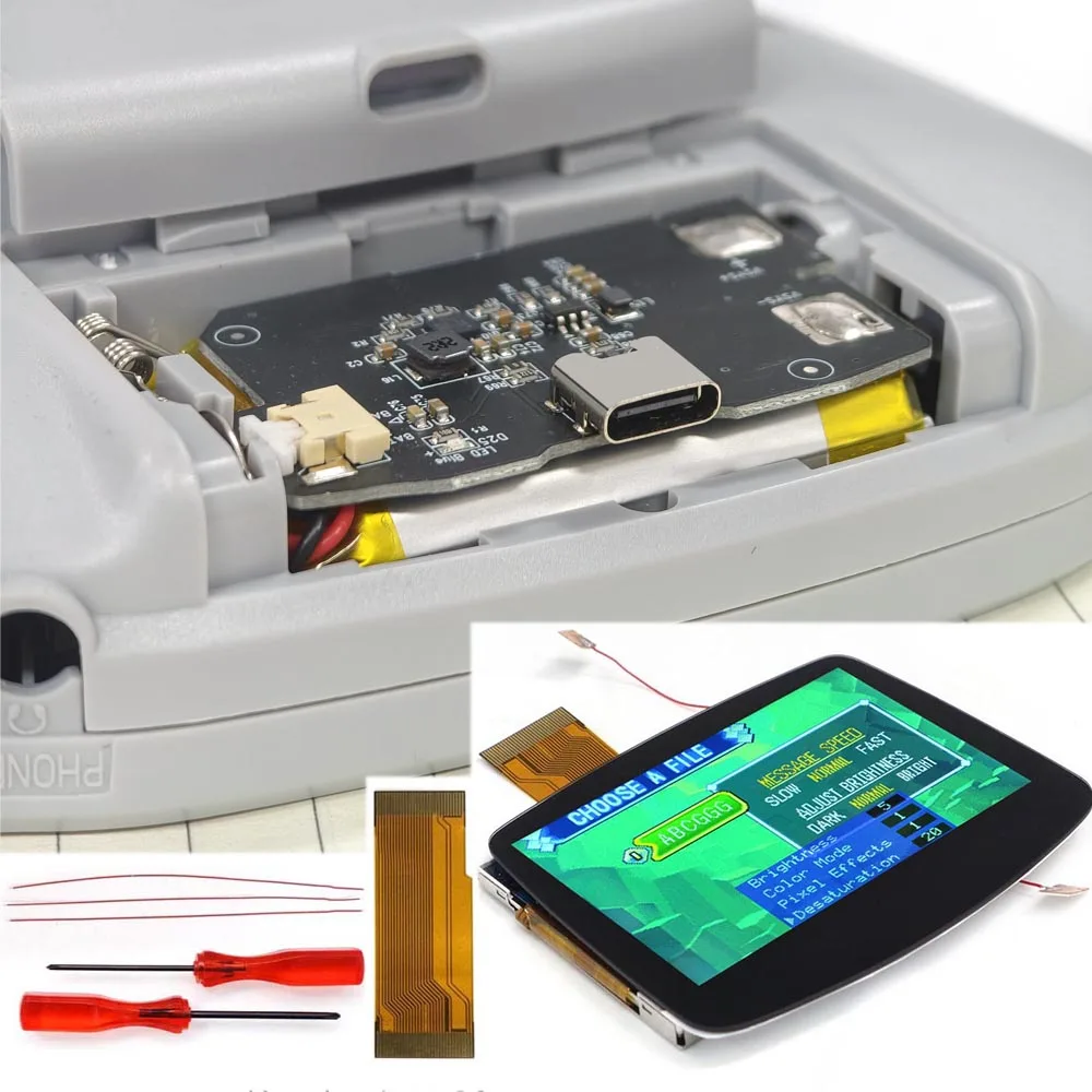 

Hispeedido GBA IPS Комплекты ламинированного ЖК-экрана Не требует пайки Простота установки Перезаряжаемая литиевая батарея емкостью 1800 мАч с корпусом