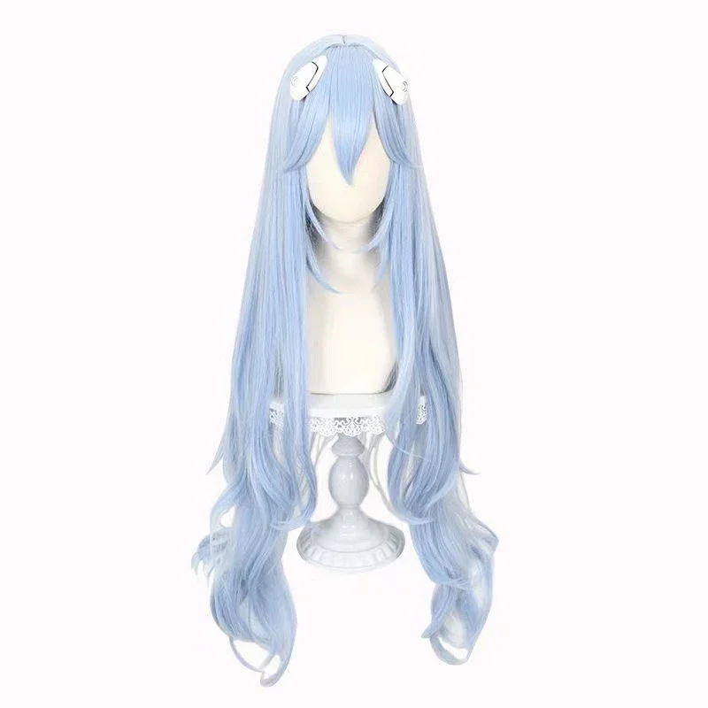 애니메이션 신세기 에반게리온 코스프레 가발 아야나미 레이 코스프레 헤드기어 만화 전시회 의상 매치 컬러풀 롱 컬리 헤어