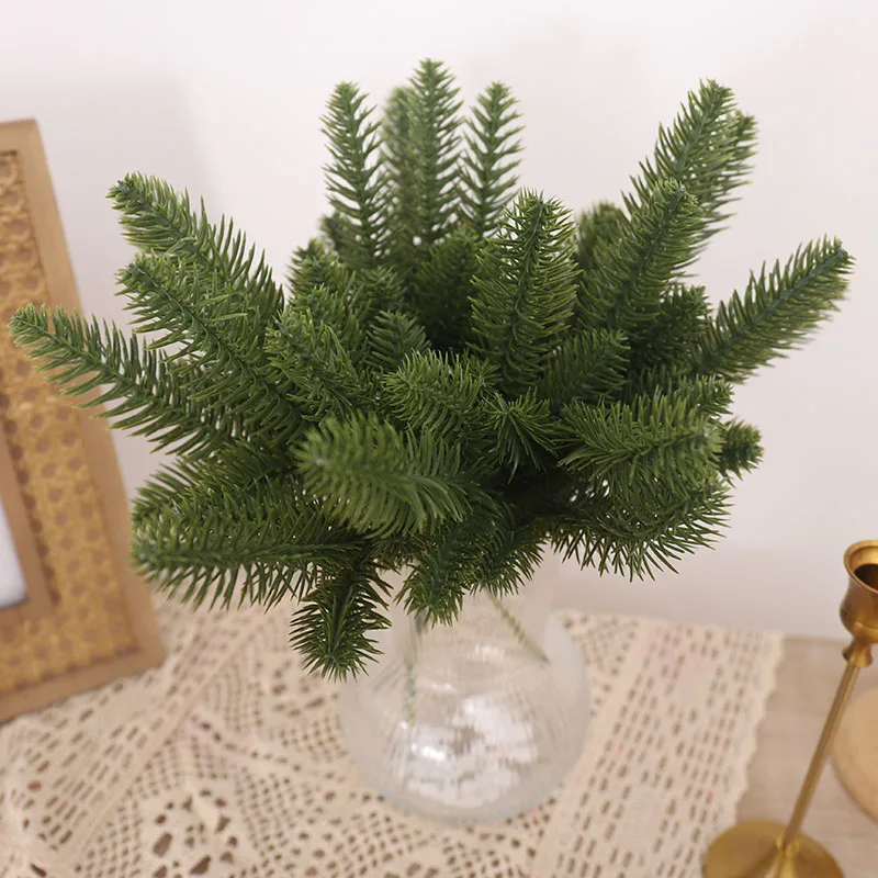 5pcs Artificial Plants Pine Needles Green Desktop Fake Flowers Wedding Christmas Table 2025 New Year Decoration