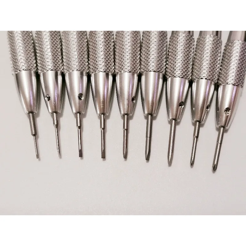 Strumento di riparazione orologi, set di cacciaviti, nove confezioni, set di cacciaviti importati, acciaio inossidabile con base rotante