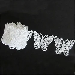 1 M Vintage White Butterfly Lace Edge Trim Embroidery Applique for Sewing Craft