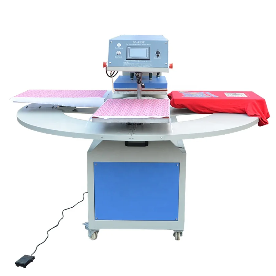 Latest product textile press automatic rotation 4 beds heat sublimation heat press machine pneumatic for garment  hoodies