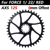 PASS QUEST Plato de 8 pernos para Sram FORCE 1 22 rojo montaje directo ejes estrechos anchos 12 velocidades 34 36 dientes 42t 46t 44t 40t plato