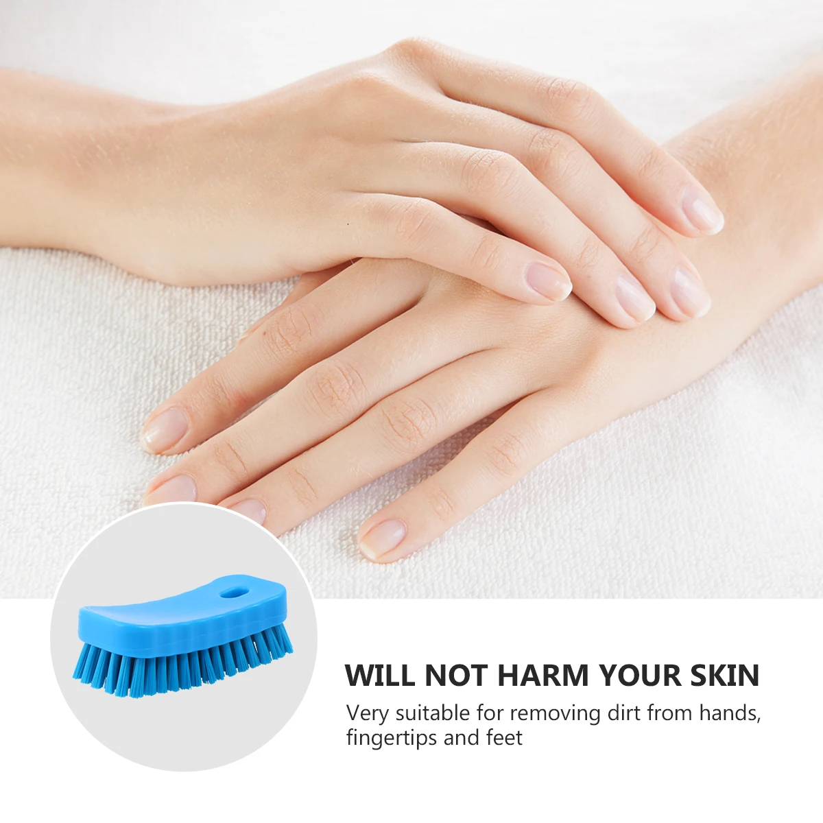 

Nail Brush Soft Bristles Durable Comfortable Dirt Remover for Fingernails Hands Feet Kitchen Bathroom Lightweight Portable