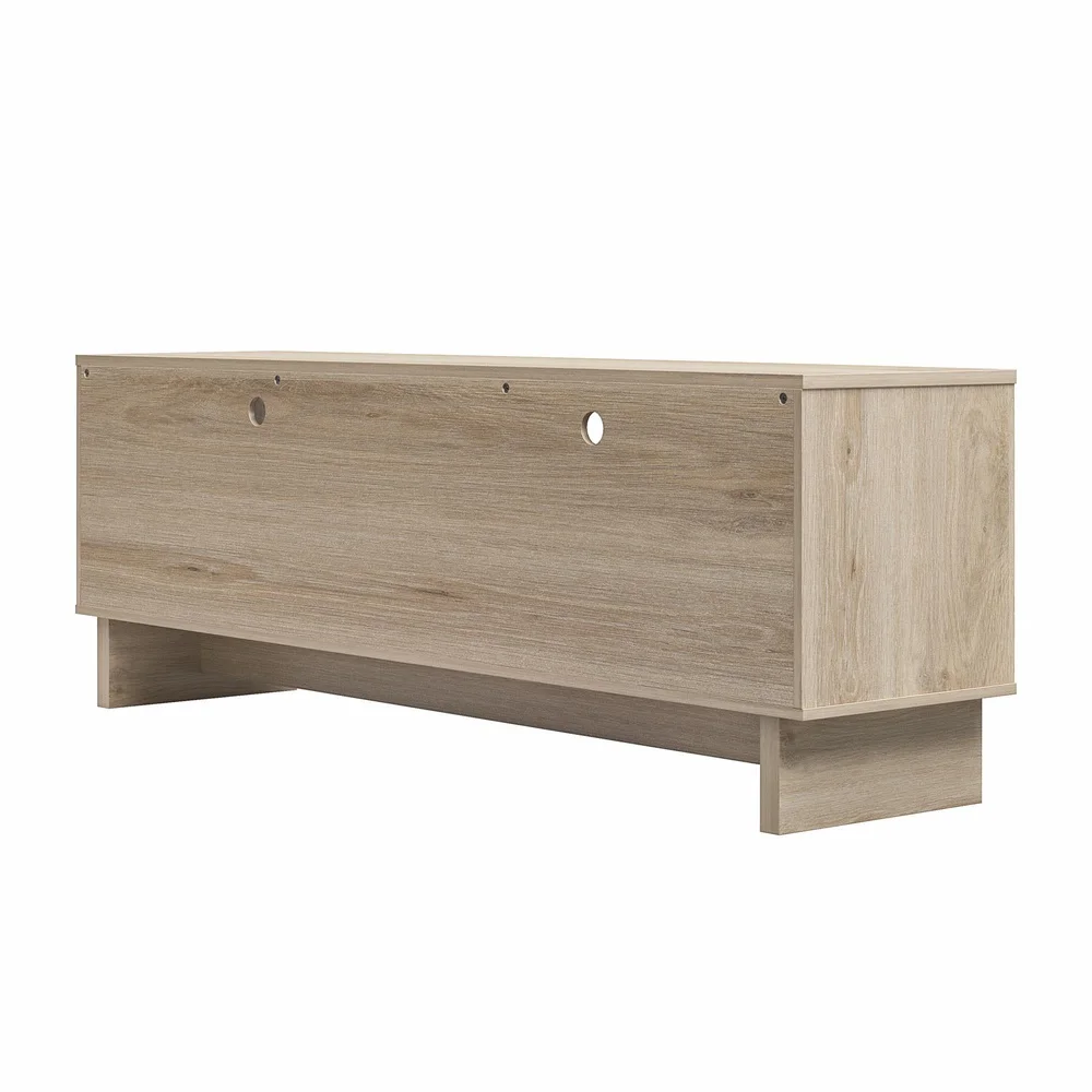 모던 미니멀리스트 4도어 TV 스탠드 콘솔 (최대 75인치 TV 수납 가능, 수납 선반 및 케이블 정리 기능 포함) 이상적인 거실용