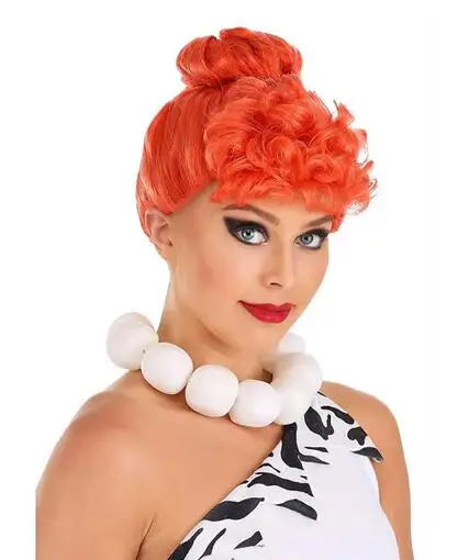 Fun Costumes Women\'s Deluxe Wilma Flintstone Wig Standard Halloween Cosplay Party Wigs with Bun