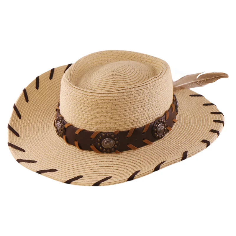 Sun Hat  Summer Foldable Hat, Trendy Sun Hat For Men Cowboy Hat, Wide-brimmed Straw Hat For Men Outdoor Sun Protection Hat