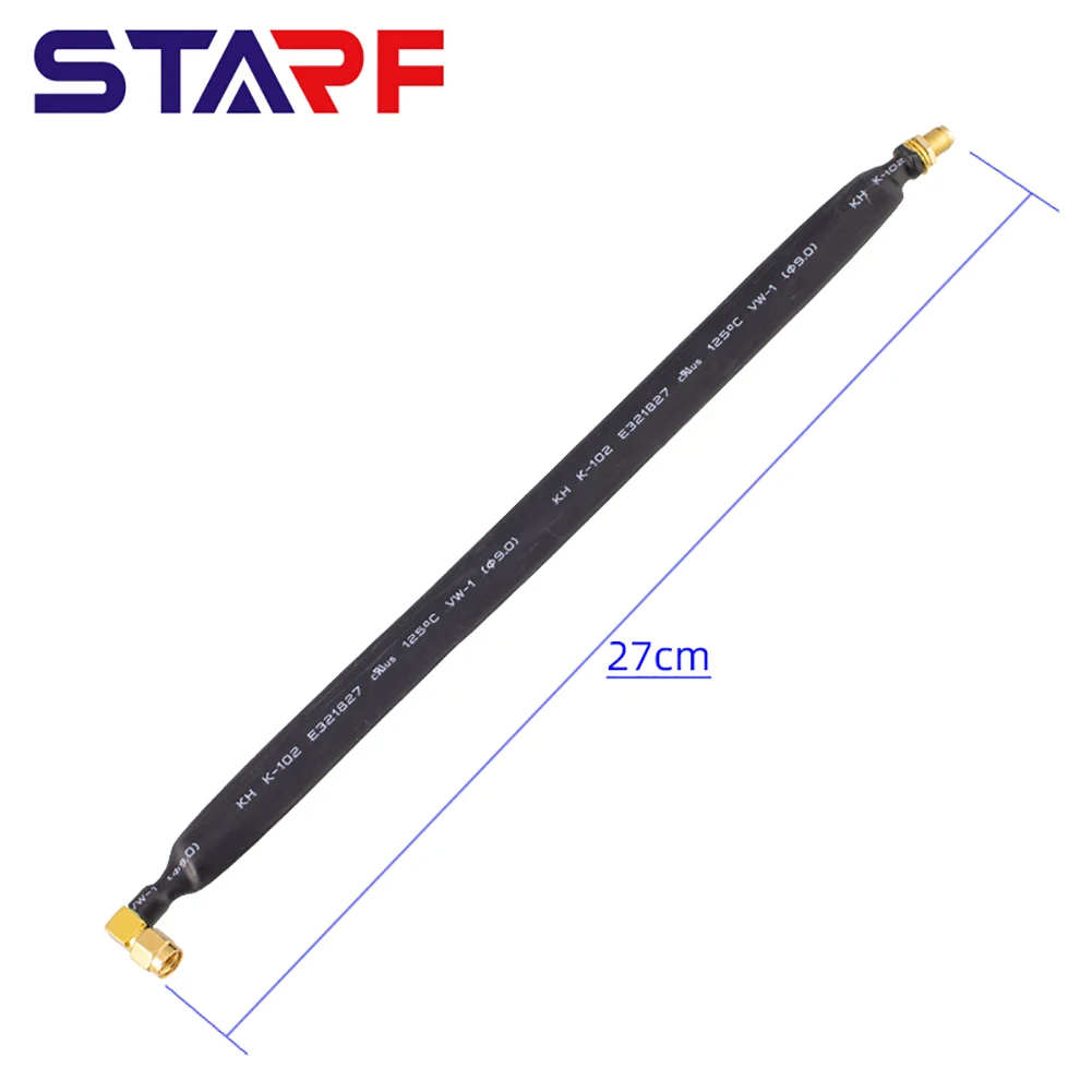 Cabo de Extensão Coaxial RPSMA Macho para RPSMA Fêmea Flatwindow 27cm para Monitoramento Industrial e Ambiental