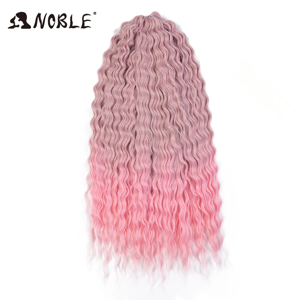 Noble Hair Synthetic Twist Crochet Curly Hair 24 Inch Water Wave Braid Hair Ombre Blonde Brown Deep Wave Braiding Hair Extension image 3