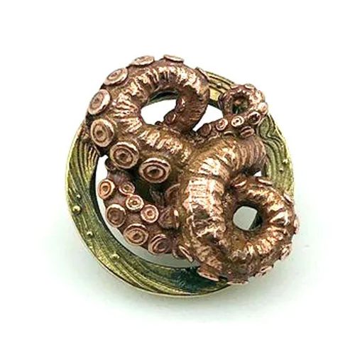 Botón de remache de tornillos de pulpo, Conector de hebillas Retro Punk, bricolaje, latón, cobre, cuero, bolso, BILLETERA, cadenas, decoraciones de ropa