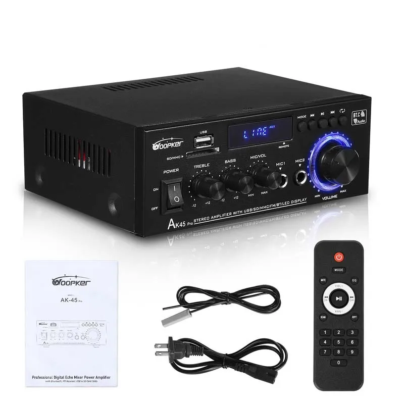 AK45pro High-power 50W * 2 เครื่องขยายเสียง,รถบ้านรถบลูทูธเครื่องขยายเสียง