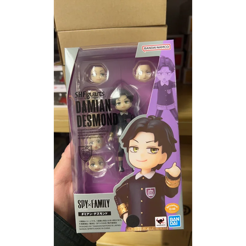 

In Stock Bandai SHF Spy X Family SPY Second Son Damian Desmond School Uniform Anya Movable Figure Collectible Children's Gift