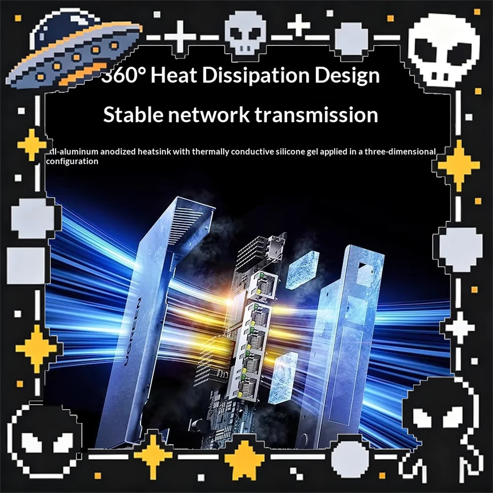 UGREEN CM754-35049 2.5G Ethernet Switch 8 Port 10G Fiber VLAN Web Managed for NAS Router PC