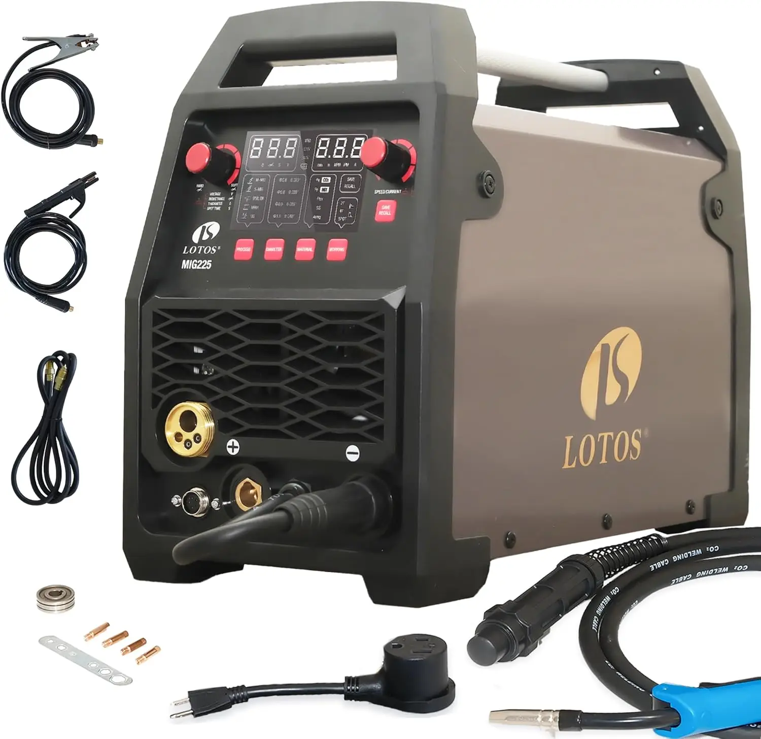 

Многофункциональный сварочный аппарат 225A, 6-в-1 (MIG/Stick/TIG) с автоматической синергетической регулировкой, двойное напряжение 120/240В