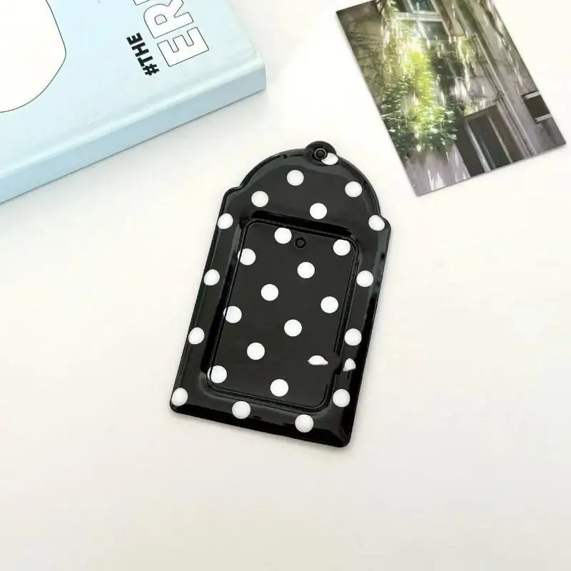 Dot Photo Card Holder 3 Inch Waterproof PVC Sleeve Anti-Scratch Idol Card Protector Backpack Pendant for Collecting