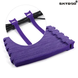 Releasable Cable Ties Wire Organizer Purple 15 20 25cm Nylon Hook Loop Straps Wrap Zip Bundle Bandage Tie Plastics Fastening