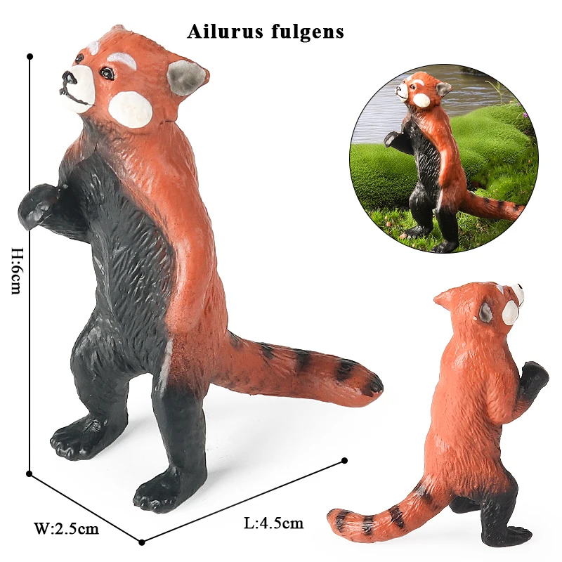 Oenux Simulation Wilde Figuren Weniger Panda Waschbär Lemur Modell Action-figuren Wald Tiere Hause Bildung Kinder Spielzeug Geschenk – Detail 5