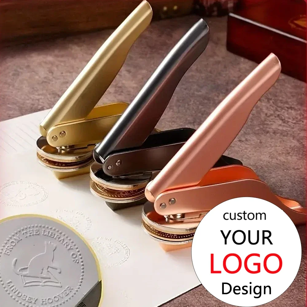 Embosser Stamp LOGO Customized Wedding Library Book Private Seals Customization Envelope Party Invitation Embossing Stamps DIY