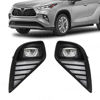 For Toyota Highlander 2021 2022 DRL Fog Light Led Daytime Running Lamp Daylights Dual Colors White Yellow Wires Switch Accessory
