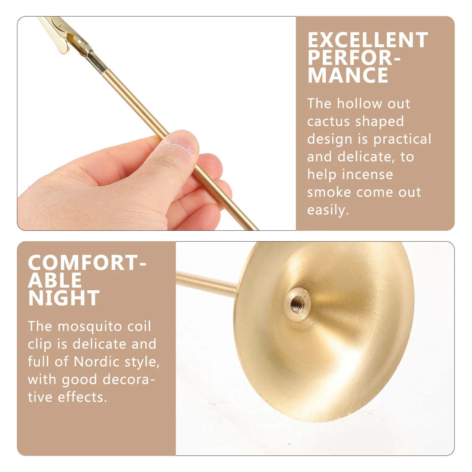 

Brass Holder Clip Fine Sanding Wear Resistant Frame Vintage Practical Nordic Style Home Decoration Smoke Rack
