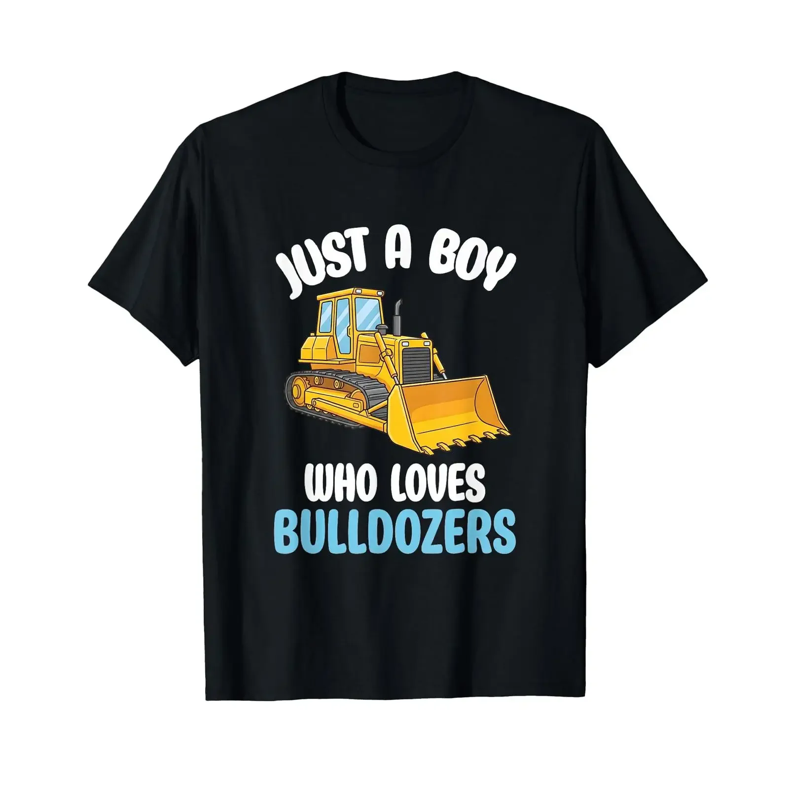 Just A Boy Who Loves Bulldozer Construction T Shirt vintage Washed streetwear Stylish Unisex Top For Everyday Wear Casual