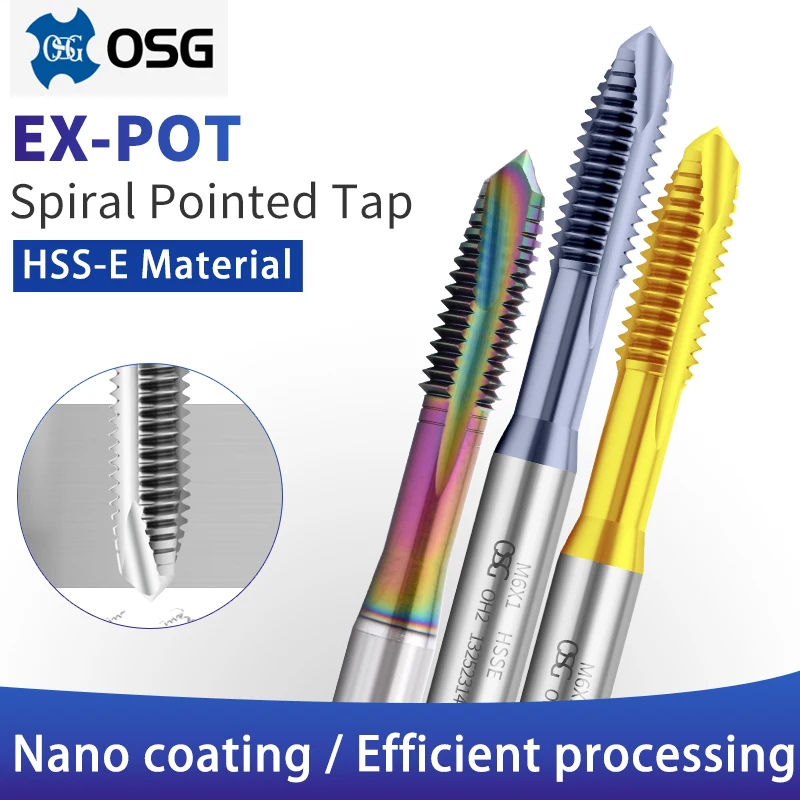1PCS Japan Original OSG Spiral Fluted/Pointed Tap M1 M1.2 M1.4 M1.6 M1.7M2 M2.5 M3 M4 M5 M6 M8 M10 M12 Machine Screw Thread Taps