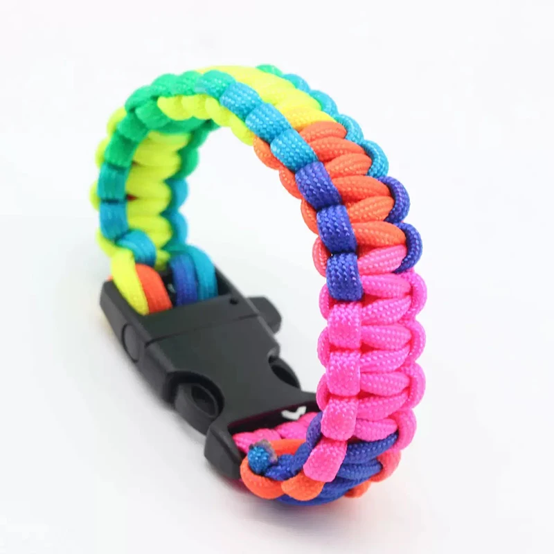 Pulseira de resgate de emergência paracord sobrevivência pulseira tático escalada corda ao ar livre pára-quedas cabo acessórios
