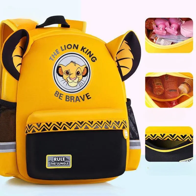 Disney Cartoon The Lion King Backpack Cute Children Schoolbag Student Learning Supplies Large Capacity Bag Birthday Gifts