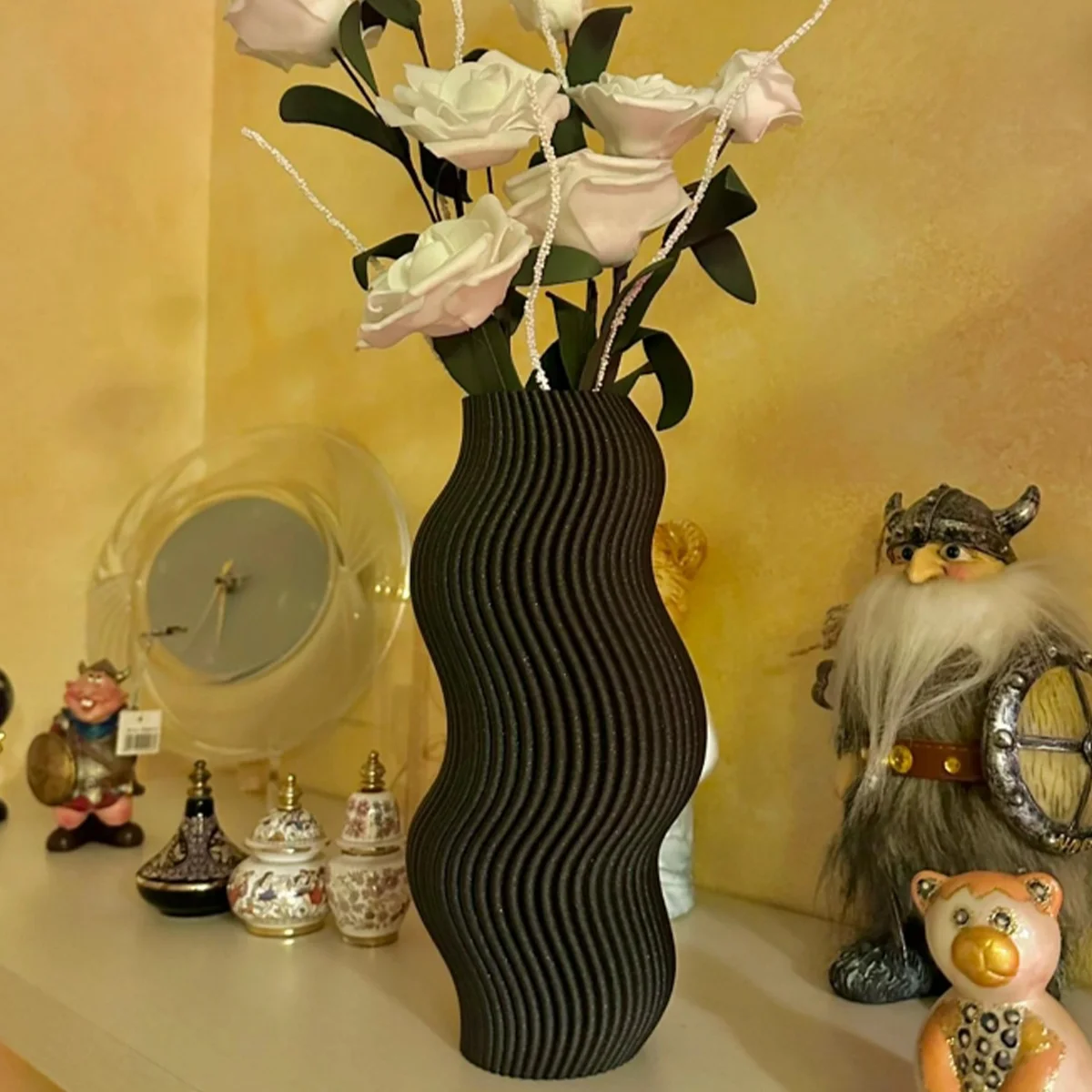 مزهرية سيراميك غير منتظمة من الشمال ، فن تجريدي ، زخرفة زجاجة زهور ، ترتيب زهور منزلي ، ديكور سطح المكتب للخزانة #1