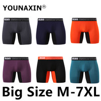 6 Pcs Big Size Men Underwear Boxers Briefs Panties  Underpants Stitching Color Long Undies M L XL 2XL 3XL 4XL 5XL 6XL 7XL