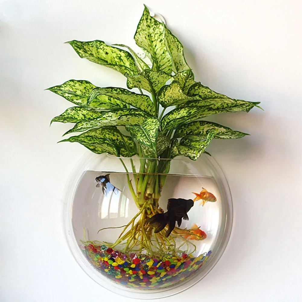 Acrylic Wall-mounted Aquarium, Mini Fish Tank, Micro Landscape Decoration, about 89 Degrees Rockwell Hardness Mini Fish Tank