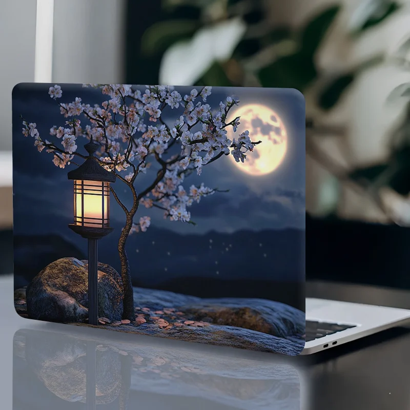 

Sakura with Moonlight PVC laptop case, 39x27 cm, high quality DIY cut design, easy to install and remove. Suitable for laptops