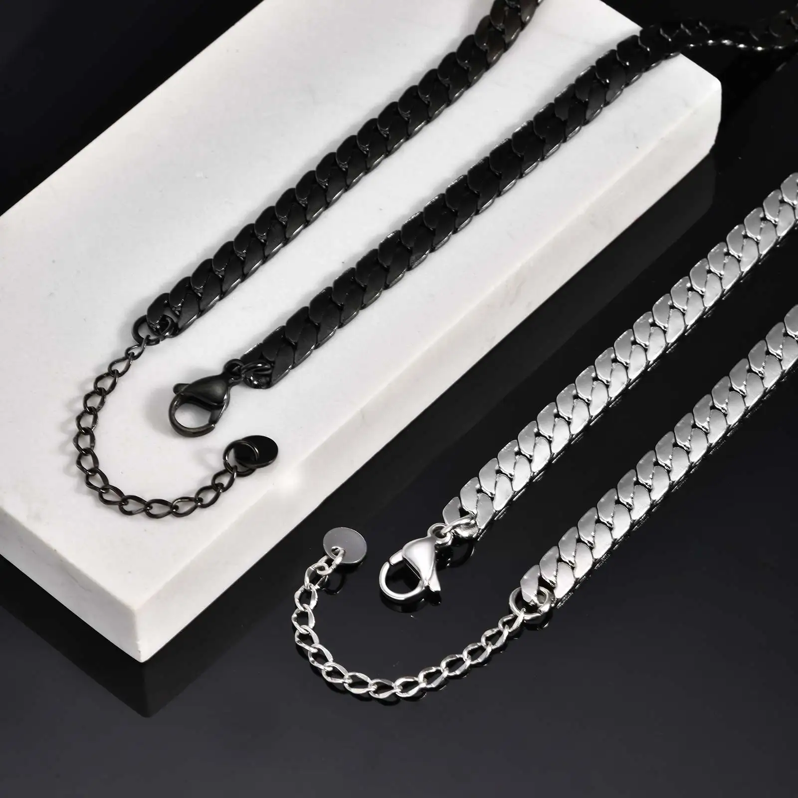 Stainless Steel Cuban Chain Necklace for Men 6mm Chain Punk Minimalist Necklace Hip Hop Waterproof Jewelry Gift 50/55cm - Image 3