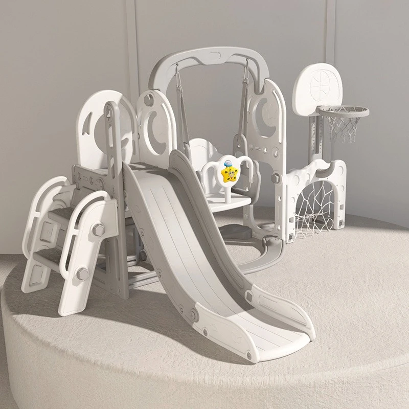 

Kids Slide Indoor Home Playset Toddler Ages 2 8 Dual Slide Swing Multifunction Compact Foldable Safe Non Slip Easy Assembly