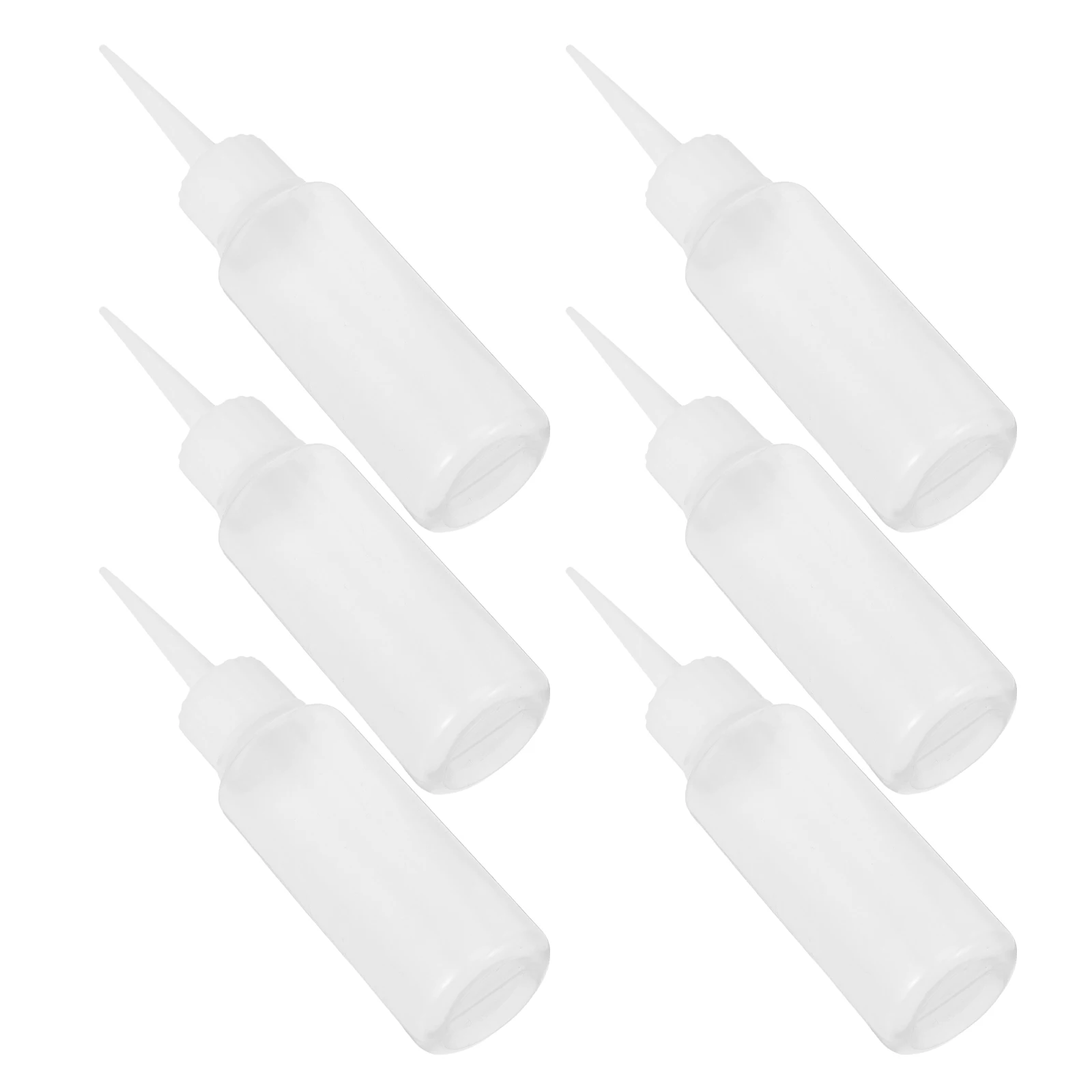 

6 Pcs Squeeze Bottles 50ml Refillable Plastic Pointer Mouth Mini Containers Glue Dispenser Beauty Seam Lightweight Reusable