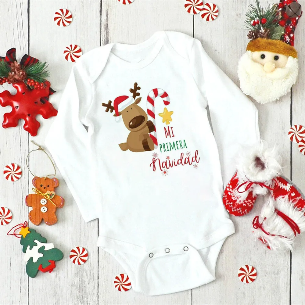 My First Christmas Baby Bodysuit Boys Girls Clothes Xmas Infat Cute Romper Christmas Party Baby Bodysuits Newborn 1st Xmas Gift