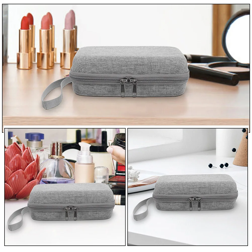 

2pcs Mini Handbag Gray Travel Storage Makeup Case Bag for Women with Handle Portable Case Pouch