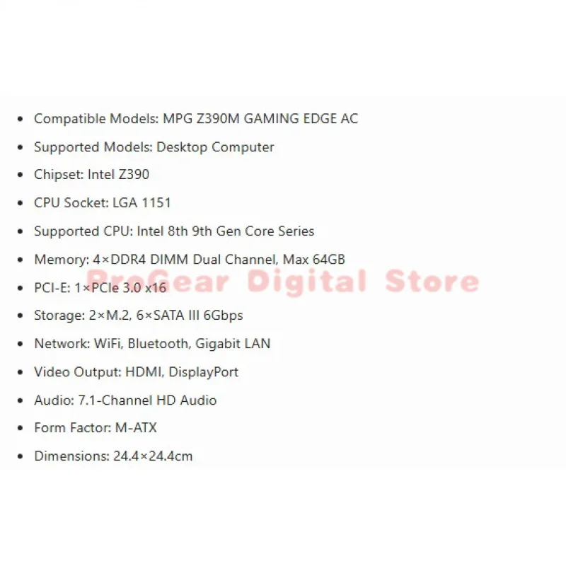 for MSI MPG Z390M GAMING EDGE - Pc Gaming I9 บทวิจารณ์และราคา