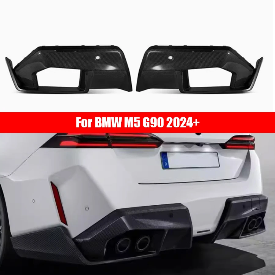 

For BMW M5 G90 2024+ Dry Carbon Fiber Back lip Car Rear Bumper Diffuser Rear Splitters Spoiler Back lip Upgrade body kit