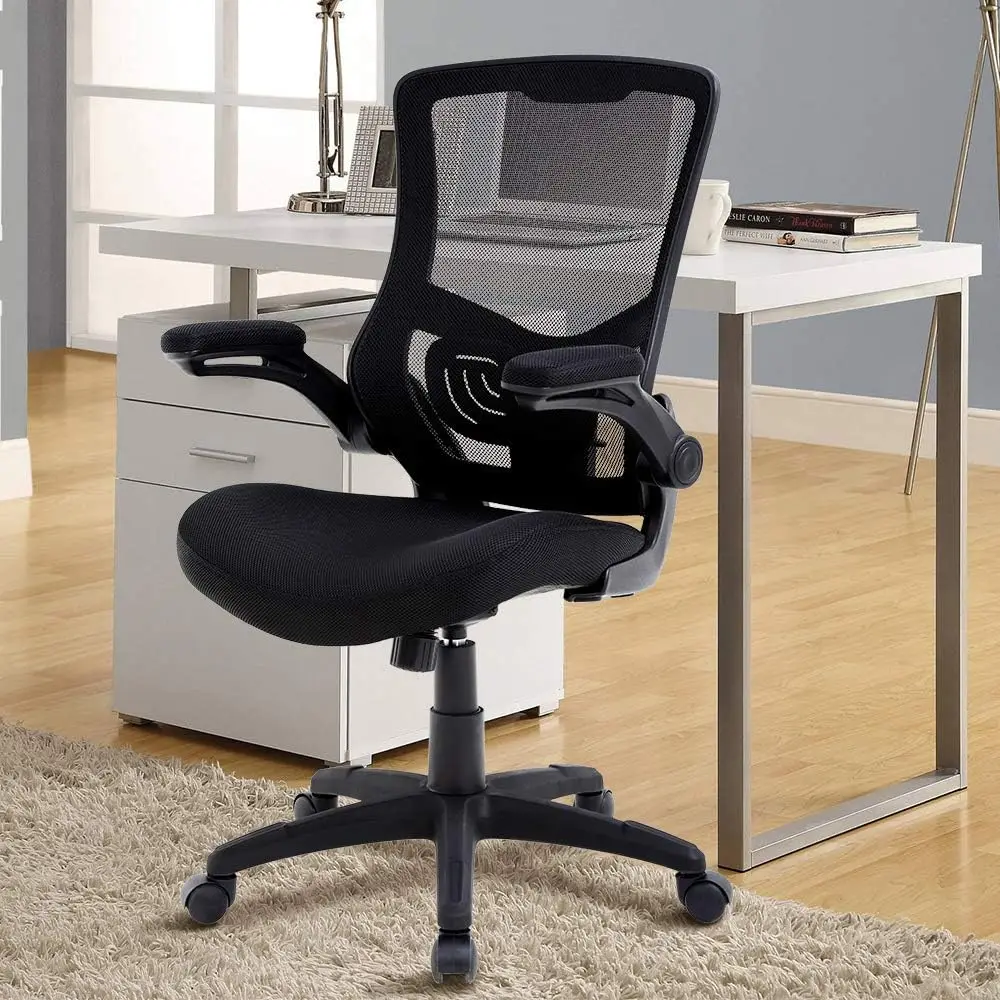 

Ginmaon Ergonomic Office Chair Desk Chair Mesh Computer Chair With Lumbar Support Flip Up A Swivel Rolling Adjustable Mid Ba